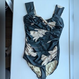 Albion Green and Cream Floral One Piece